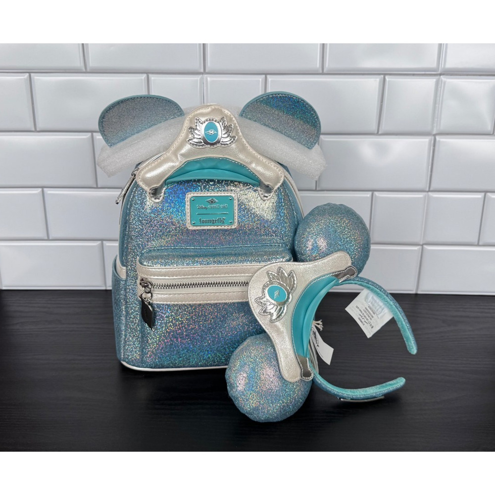 Loungefly Disney Cruise Line 25th Anniversary Shimmering Seas Backpack & Ears - Picture 1 of 8